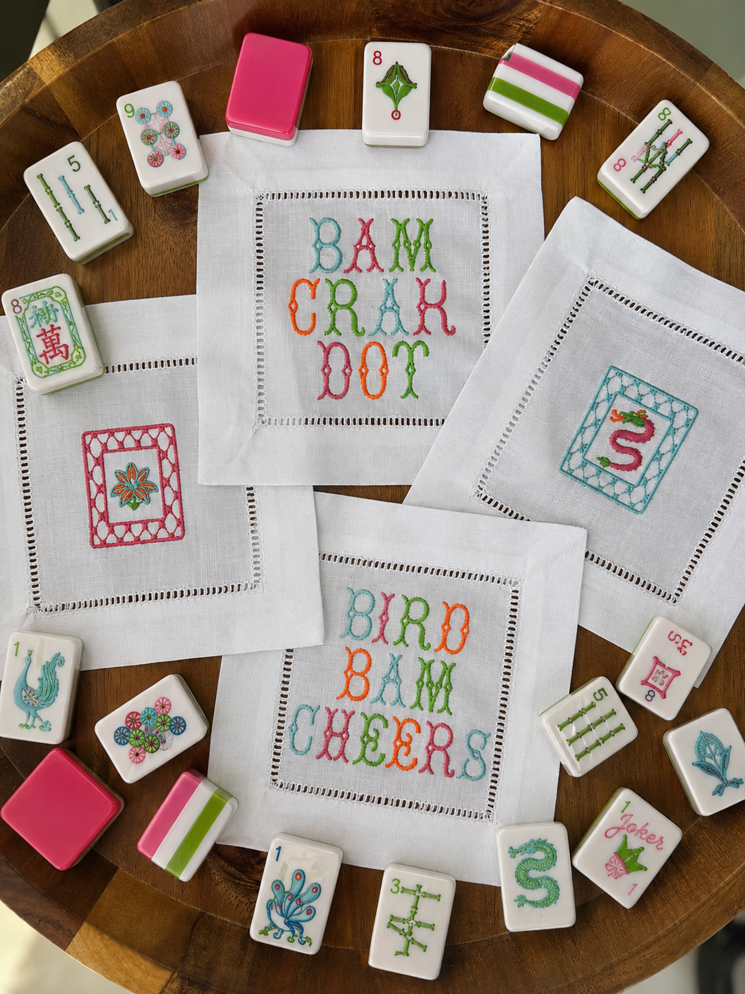 Mahjong Cocktail Napkins- Set of 4