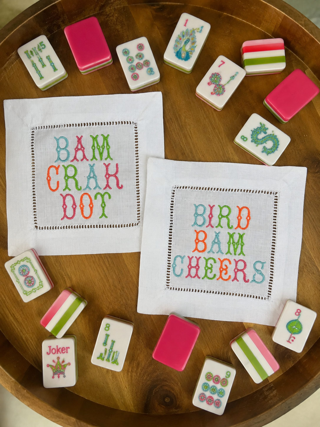 Mahjong Cocktail Napkins- Set of 4