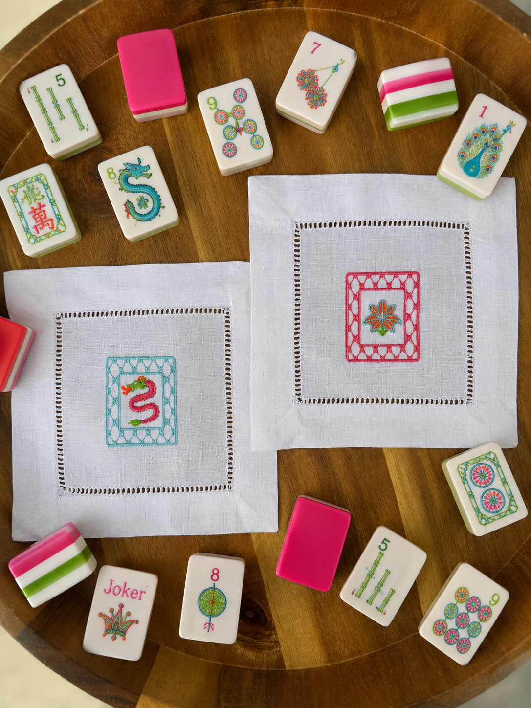 Mahjong Cocktail Napkins- Set of 4