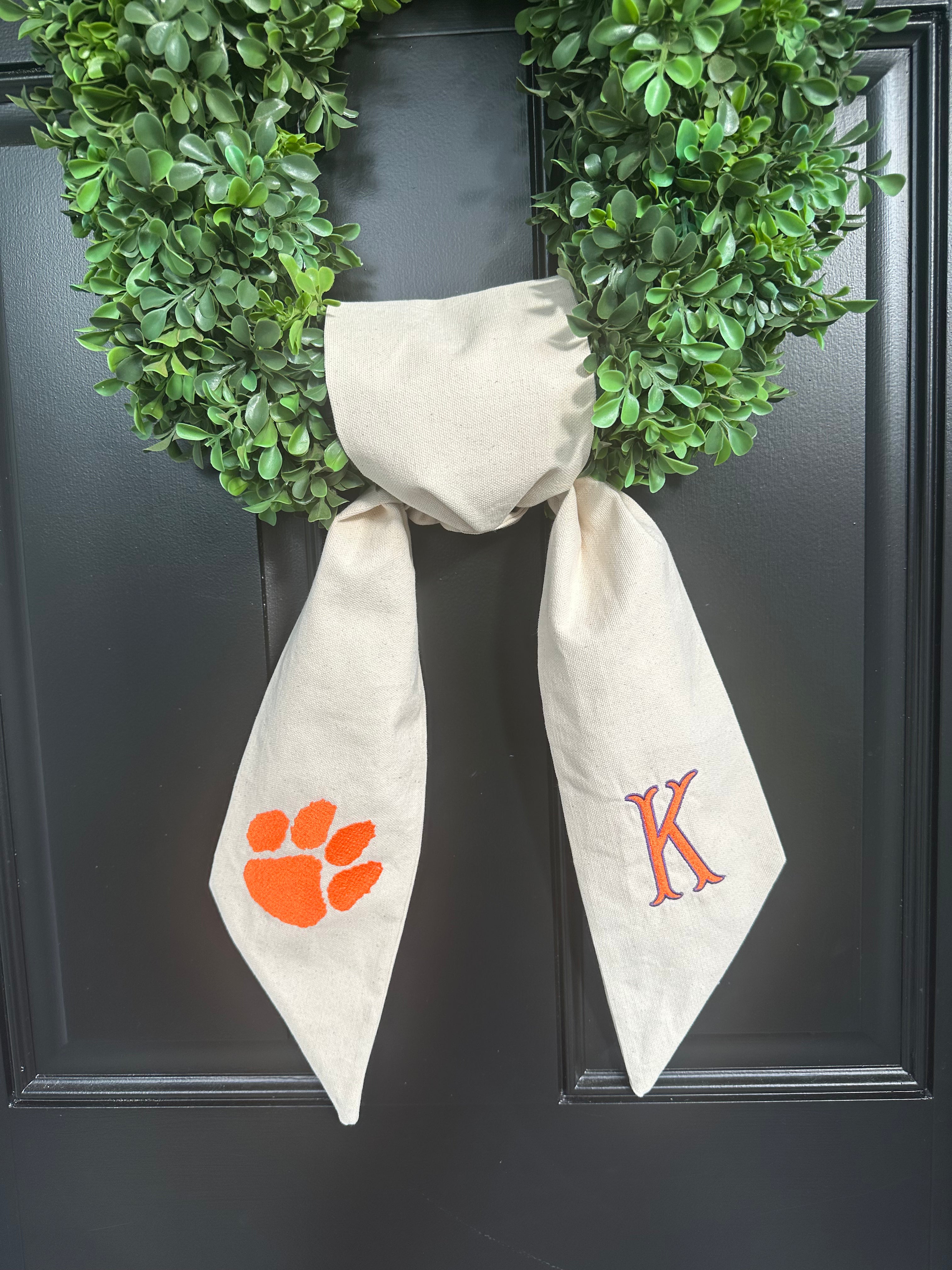 Clemson Wreath Sash