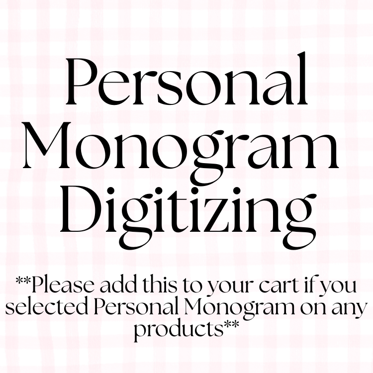 Custom Monogram Digitizing Fee: One-Time Design Setup