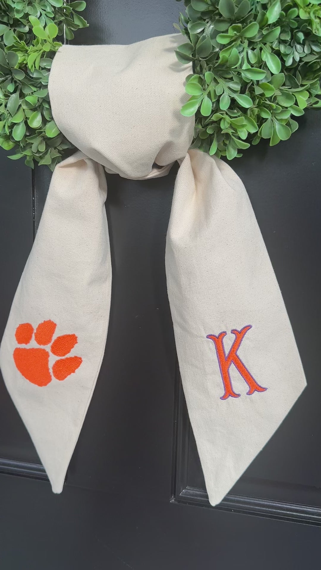Clemson Wreath Sash